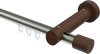 10210507-103919 Innenlauf Gardinenstange Aluminium / Holz 20 mm Ø TALENT - Feta Edelstahl-Optik / Nussbaum lackiert
