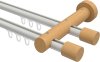 10210508-103230 Innenlauf Gardinenstange Aluminium / Holz 20 mm Ø 2-läufig TALENT - Feta Weiß / Buche lackiert
