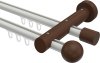 10211308-103219 Innenlauf Gardinenstange Aluminium / Holz 20 mm Ø 2-läufig TALENT - Luina Weiß / Nussbaum lackiert
