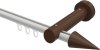 10211407-103219 Innenlauf Gardinenstange Aluminium / Holz 20 mm Ø TALENT - Siveo Weiß / Nussbaum lackiert