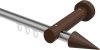 10211407-103319 Innenlauf Gardinenstange Aluminium / Holz 20 mm Ø TALENT - Siveo Silbergrau / Nussbaum lackiert