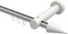 10211407-103332 Innenlauf Gardinenstange Aluminium / Holz 20 mm Ø TALENT - Siveo Silbergrau / Weiß lackiert