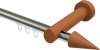 10211407-103922 Innenlauf Gardinenstange Aluminium / Holz 20 mm Ø TALENT - Siveo Edelstahl-Optik / Kirschbaum lackiert