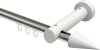 10211407-103932 Innenlauf Gardinenstange Aluminium / Holz 20 mm Ø TALENT - Siveo Edelstahl-Optik / Weiß lackiert