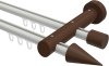 10211408-103219 Innenlauf Gardinenstange Aluminium / Holz 20 mm Ø 2-läufig TALENT - Siveo Weiß / Nussbaum lackiert