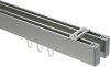 10212817-XX3912 Innenlauf Gardinenstange Deckenmontage Aluminium / Metall eckig 14x35 mm 2-läufig SMARTLINE (Universal) - Paxo Edelstahl-Optik / Chrom