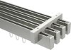 10212818-103932 Innenlauf Gardinenstange Deckenmontage Aluminium / Metall eckig 14x35 mm 4-läufig SMARTLINE - Paxo Edelstahl-Optik / Weiß