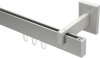 10212819-103932 Innenlauf Gardinenstange Aluminium / Metall eckig 14x35 mm SMARTLINE - Paxo Edelstahl-Optik / Weiß