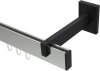 10212820-103928 Innenlauf Gardinenstange Aluminium / Metall eckig 14x35 mm SMARTLINE - Paxo Edelstahl-Optik / Schwarz (WA lang)