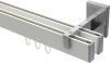 10212821-103212 Innenlauf Gardinenstange Aluminium / Metall eckig 14x35 mm 2-läufig SMARTLINE - Paxo Weiß / Chrom