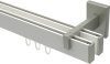 10212821-103239 Innenlauf Gardinenstange Aluminium / Metall eckig 14x35 mm 2-läufig SMARTLINE - Paxo Weiß / Edelstahl-Optik