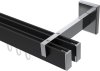 10212822-102812 Innenlauf Gardinenstange Aluminium / Metall eckig 14x35 mm 2-läufig SMARTLINE - Paxo Schwarz / Chrom (WA lang)