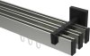 10212823-103928 Innenlauf Gardinenstange Aluminium / Metall eckig 14x35 mm 3-läufig SMARTLINE - Paxo Edelstahl-Optik / Schwarz