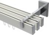 10212824-103212 Innenlauf Gardinenstange Aluminium / Metall eckig 14x35 mm 3-läufig SMARTLINE - Paxo Weiß / Chrom (WA lang)