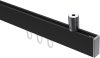 10212834-102812 Innenlauf Gardinenstange Deckenmontage Aluminium / Metall eckig 14x35 mm SONIUS - Paxo Schwarz / Chrom