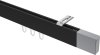 10212916-102812 Innenlauf Gardinenstange Deckenmontage Aluminium / Metall eckig 14x35 mm SMARTLINE (Universal) - Lox Schwarz / Chrom