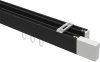 10212917-102832 Innenlauf Gardinenstange Deckenmontage Aluminium / Metall eckig 14x35 mm 2-läufig SMARTLINE (Universal) - Lox Schwarz / Weiß