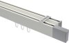 10212917-103212 Innenlauf Gardinenstange Deckenmontage Aluminium / Metall eckig 14x35 mm 2-läufig SMARTLINE (Universal) - Lox Weiß / Chrom