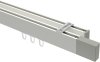 10212917-XX3239 Innenlauf Gardinenstange Deckenmontage Aluminium / Metall eckig 14x35 mm 2-läufig SMARTLINE (Universal) - Lox Weiß / Edelstahl-Optik