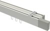 10212917-103239 Innenlauf Gardinenstange Deckenmontage Aluminium / Metall eckig 14x35 mm 2-läufig SMARTLINE (Universal) - Lox Weiß / Edelstahl-Optik