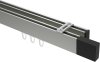 10212917-103928 Innenlauf Gardinenstange Deckenmontage Aluminium / Metall eckig 14x35 mm 2-läufig SMARTLINE (Universal) - Lox Edelstahl-Optik / Schwarz