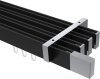 10212918-102812 Innenlauf Gardinenstange Deckenmontage Aluminium / Metall eckig 14x35 mm 4-läufig SMARTLINE - Lox Schwarz / Chrom