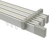 10212918-103239 Innenlauf Gardinenstange Deckenmontage Aluminium / Metall eckig 14x35 mm 4-läufig SMARTLINE - Lox Weiß / Edelstahl-Optik