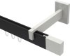 10212920-102832 Innenlauf Gardinenstange Aluminium / Metall eckig 14x35 mm SMARTLINE - Lox Schwarz / Weiß (WA lang)