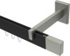 10212920-102839 Innenlauf Gardinenstange Aluminium / Metall eckig 14x35 mm SMARTLINE - Lox Schwarz / Edelstahl-Optik (WA lang)