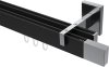 10212921-102812 Innenlauf Gardinenstange Aluminium / Metall eckig 14x35 mm 2-läufig SMARTLINE - Lox Schwarz / Chrom