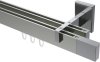 10212921-103912 Innenlauf Gardinenstange Aluminium / Metall eckig 14x35 mm 2-läufig SMARTLINE - Lox Edelstahl-Optik / Chrom