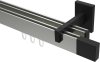 10212921-103928 Innenlauf Gardinenstange Aluminium / Metall eckig 14x35 mm 2-läufig SMARTLINE - Lox Edelstahl-Optik / Schwarz
