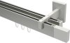 10212921-103932 Innenlauf Gardinenstange Aluminium / Metall eckig 14x35 mm 2-läufig SMARTLINE - Lox Edelstahl-Optik / Weiß