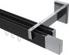 10212922-102812 Innenlauf Gardinenstange Aluminium / Metall eckig 14x35 mm 2-läufig SMARTLINE - Lox Schwarz / Chrom (WA lang)