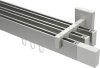 10212923-103932 Innenlauf Gardinenstange Aluminium / Metall eckig 14x35 mm 3-läufig SMARTLINE - Lox Edelstahl-Optik / Weiß