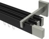 10212924-102839 Innenlauf Gardinenstange Aluminium / Metall eckig 14x35 mm 3-läufig SMARTLINE - Lox Schwarz / Edelstahl-Optik (WA lang)