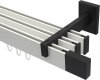 10212924-103228 Innenlauf Gardinenstange Aluminium / Metall eckig 14x35 mm 3-läufig SMARTLINE - Lox Weiß / Schwarz (WA lang)