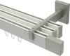 10212924-103239 Innenlauf Gardinenstange Aluminium / Metall eckig 14x35 mm 3-läufig SMARTLINE - Lox Weiß / Edelstahl-Optik (WA lang)
