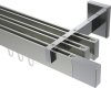 10212924-103912 Innenlauf Gardinenstange Aluminium / Metall eckig 14x35 mm 3-läufig SMARTLINE - Lox Edelstahl-Optik / Chrom (WA lang)
