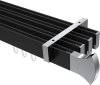 10213018-102812 Innenlauf Gardinenstange Deckenmontage Aluminium / Metall eckig 14x35 mm 4-läufig SMARTLINE - Conex Schwarz / Chrom