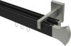 10213021-102839 Innenlauf Gardinenstange Aluminium / Metall eckig 14x35 mm 2-läufig SMARTLINE - Conex Schwarz / Edelstahl-Optik