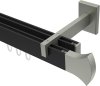 10213022-XX2839 Innenlauf Gardinenstange Aluminium / Metall eckig 14x35 mm 2-läufig SMARTLINE - Conex Schwarz / Edelstahl-Optik (WA lang)