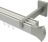 10213022-103239 Innenlauf Gardinenstange Aluminium / Metall eckig 14x35 mm 2-läufig SMARTLINE - Conex Weiß / Edelstahl-Optik (WA lang)