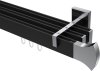 10213023-102812 Innenlauf Gardinenstange Aluminium / Metall eckig 14x35 mm 3-läufig SMARTLINE - Conex Schwarz / Chrom