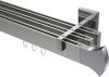 10213023-103912 Innenlauf Gardinenstange Aluminium / Metall eckig 14x35 mm 3-läufig SMARTLINE - Conex Edelstahl-Optik / Chrom