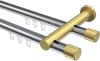 10213112-XX1238 Innenlauf Gardinenstange Aluminium / Metall 20 mm Ø 2-läufig PLATON - Santo Chrom / Messing-Optik