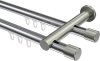 10213112-XX1239 Innenlauf Gardinenstange Aluminium / Metall 20 mm Ø 2-läufig PLATON - Santo Chrom / Edelstahl-Optik
