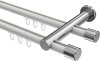 10213112-103212 Innenlauf Gardinenstange Aluminium / Metall 20 mm Ø 2-läufig PLATON - Santo Weiß / Chrom