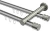 10213112-XX3339 Innenlauf Gardinenstange Aluminium / Metall 20 mm Ø 2-läufig PLATON - Santo Silbergrau / Edelstahl-Optik