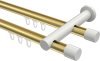 10213112-XX3832 Innenlauf Gardinenstange Aluminium / Metall 20 mm Ø 2-läufig PLATON - Santo Messing-Optik / Weiß